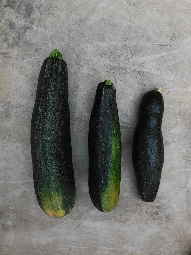 Squash, summer, green, zucchini, includes skin, raw